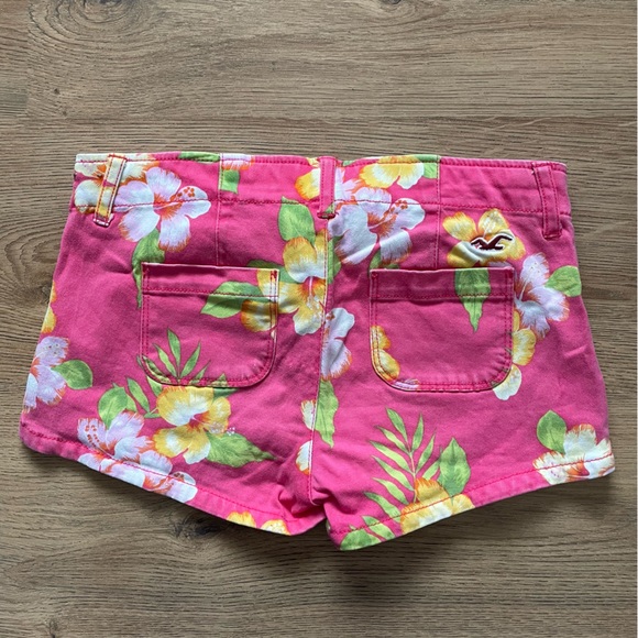Hollister Floral Low Rise Shorts W23 Size 00 Pink Orange Hawaiian Summer Holiday - Picture 4 of 12